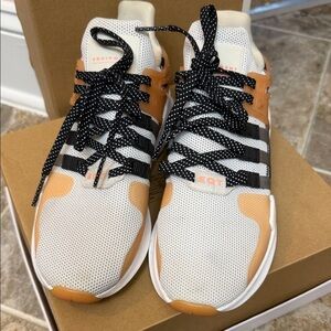 Adidas EQT Support White and Orange Sneakers